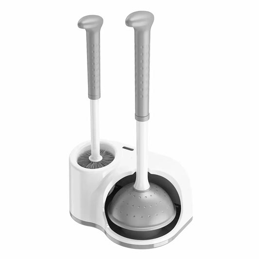 2-in-1 Toilet Brush & Plunger - Space-Saving Kit
