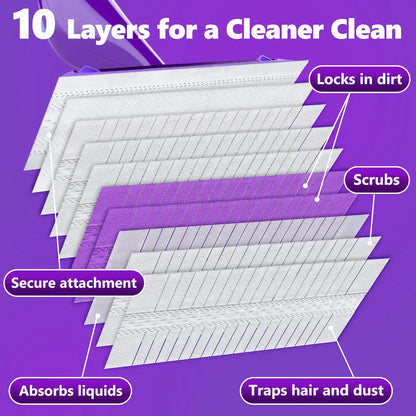 Mop Pads Refill for Swiffer WetJet: 7 PCS Disposable Pad for Hardwood Muilt-Surface Floor Cleaning - Heavy Duty Refills Absorb & Lock Stains