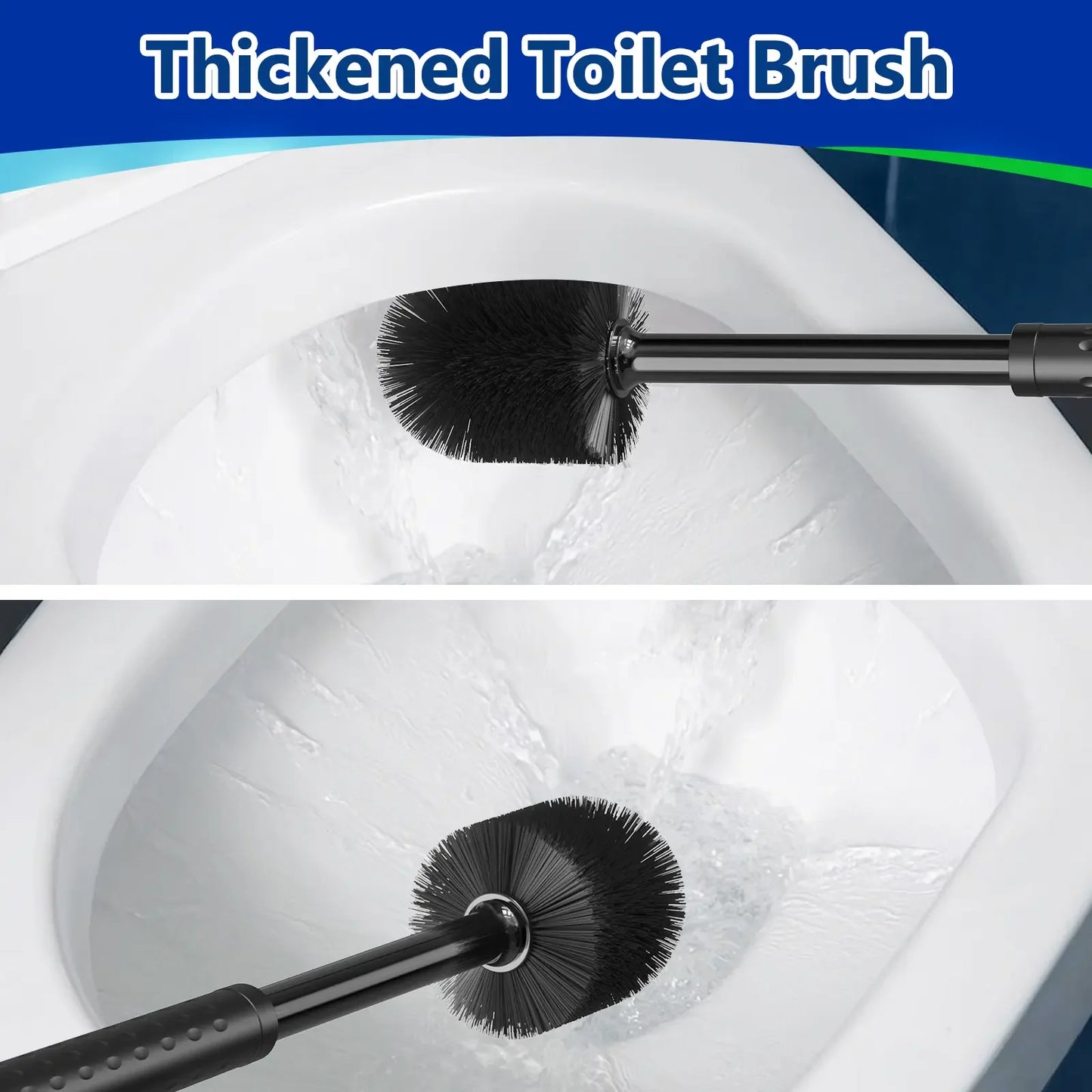 Toilet Brush and Plunger Set for Barthroom: EHADOO Heavy Duty Plunger and Durable Bowl Brush with Holder for Restroom Cleaning - Black