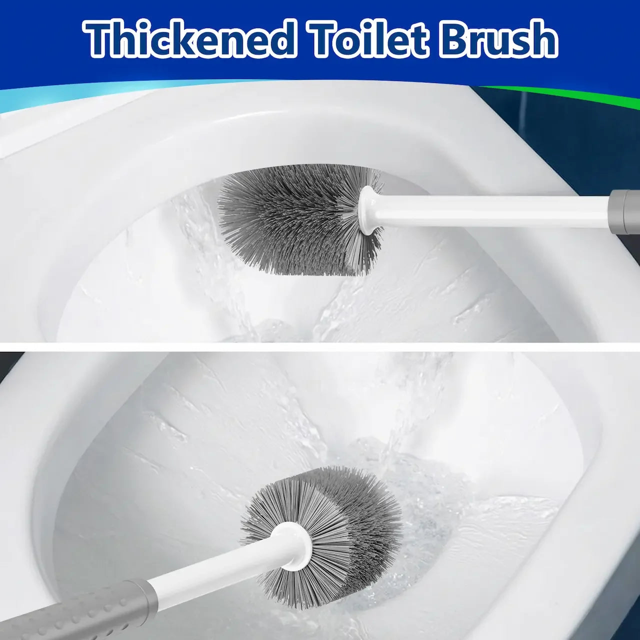 Toilet Brush and Plunger Set for Barthroom: EHADOO Heavy Duty Plunger and Durable Bowl Brush with Holder for Restroom Cleaning - White