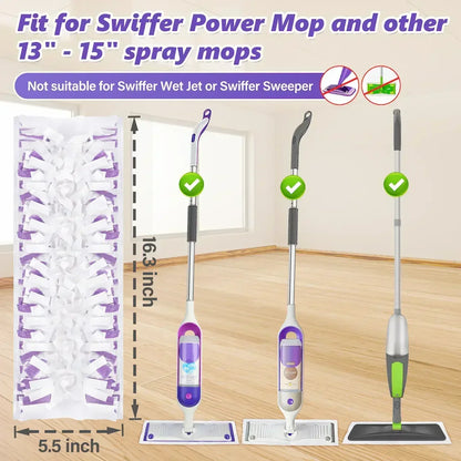 Disposable Mop Pads for Swiffer Powermop: 10 Pcs Wet Dry Pad Refills for Multi-Surface Floor Cleaning - Mopping Replacement for Tile Hardwood - Sweeping Cloths for Home Kichen
