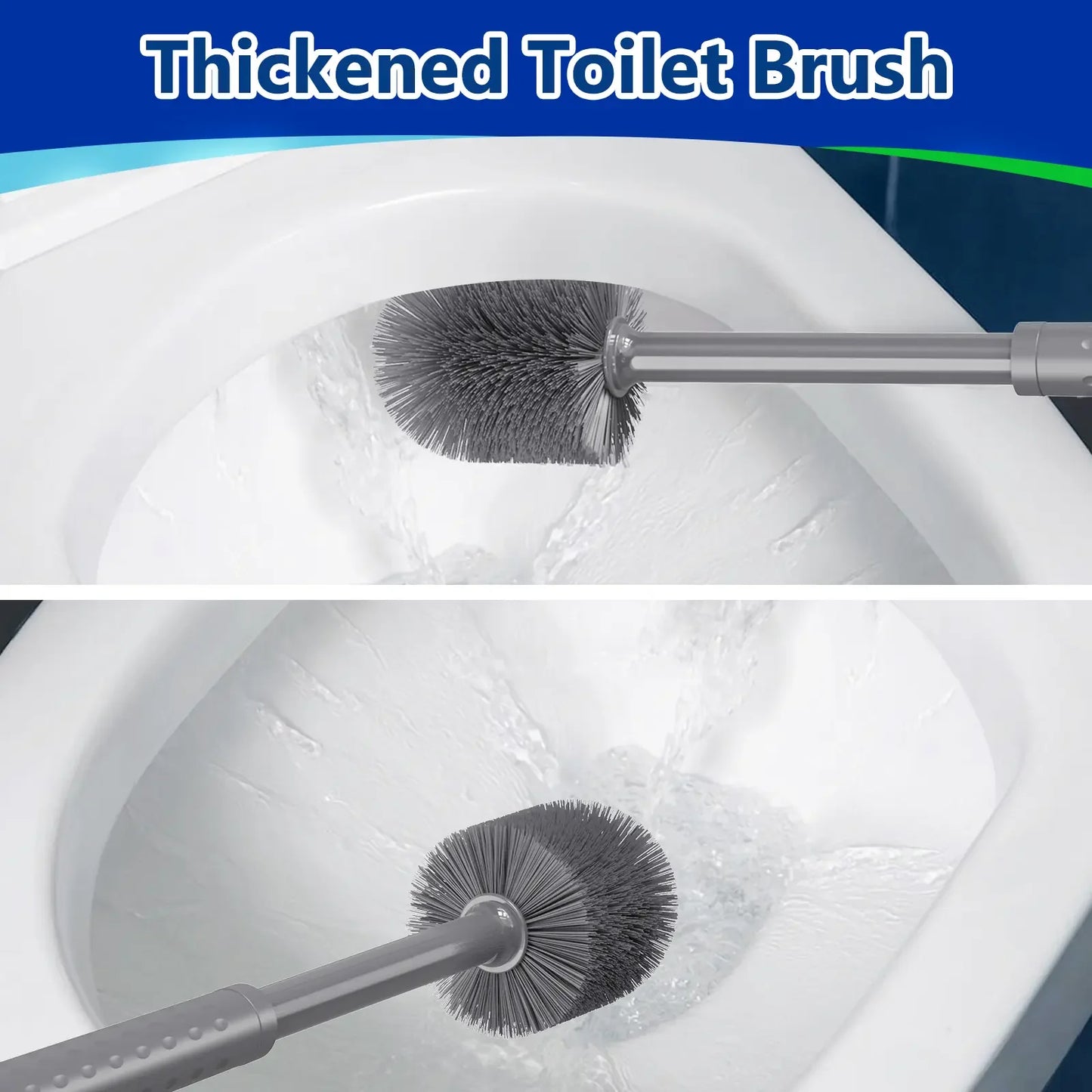Toilet Brush and Plunger Set for Barthroom: EHADOO Heavy Duty Plunger and Durable Bowl Brush with Holder for Restroom Cleaning - Gray