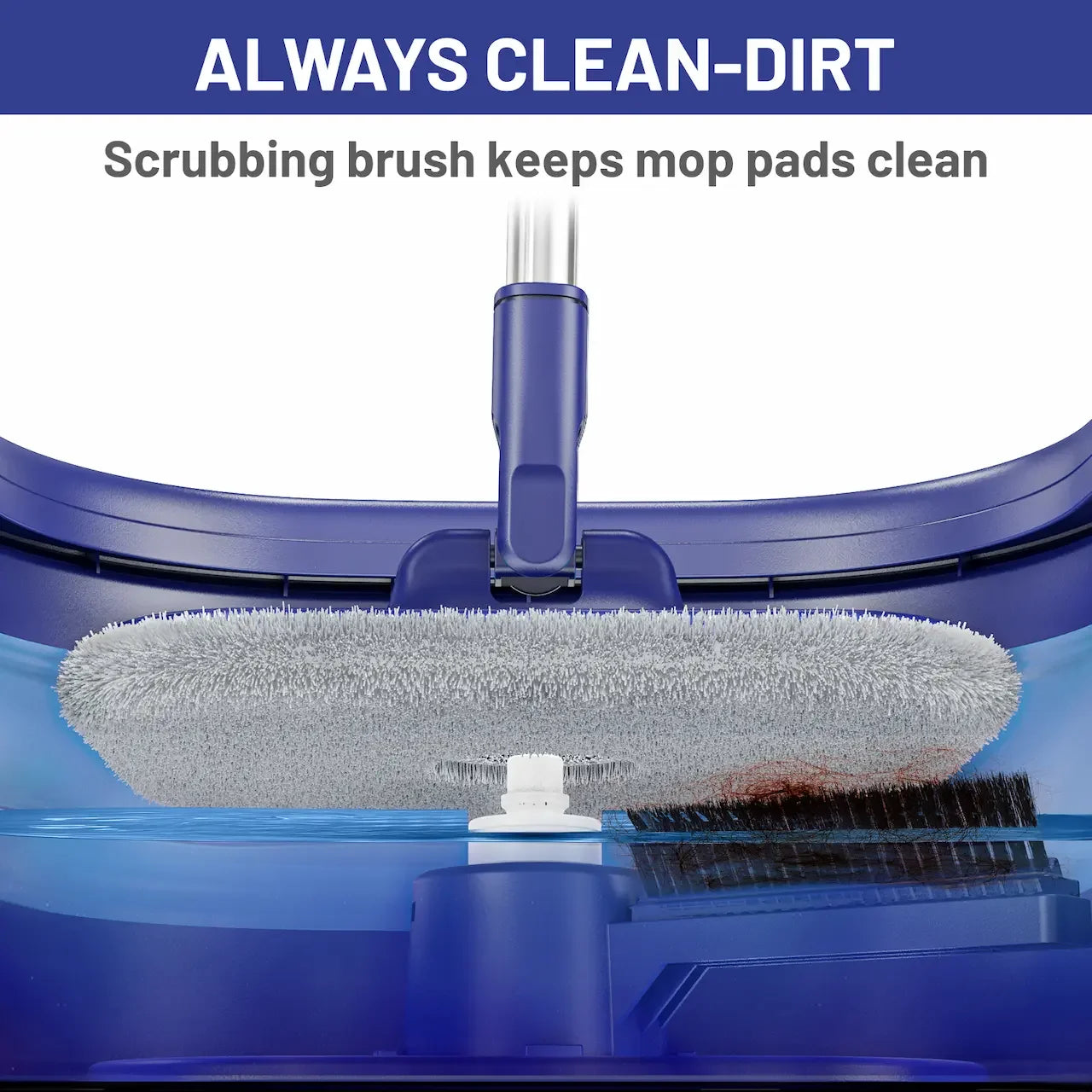 Spin Mop and Bucket Set: Household Wet Dry Mop for Cleaning Floors - Collapsible Bucket for Small Home - 5 Reusable Microfibre Replacement Pads Blue