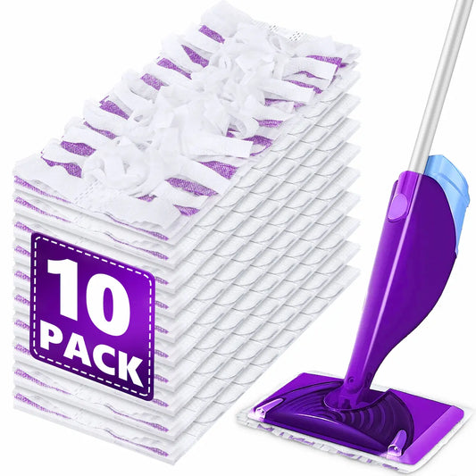 Mop Pads Refill for Swiffer WetJet: 10 PCS Disposable Pad for Hardwood Muilt-Surface Floor Cleaning - Heavy Duty Refills Absorb & Lock Stains
