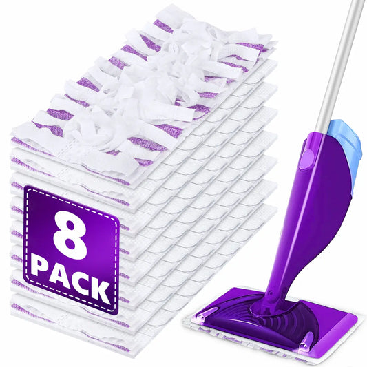Mop Pads Refill for Swiffer WetJet: 8 PCS Disposable Pad for Hardwood Muilt-Surface Floor Cleaning - Heavy Duty Refills Absorb & Lock Stains