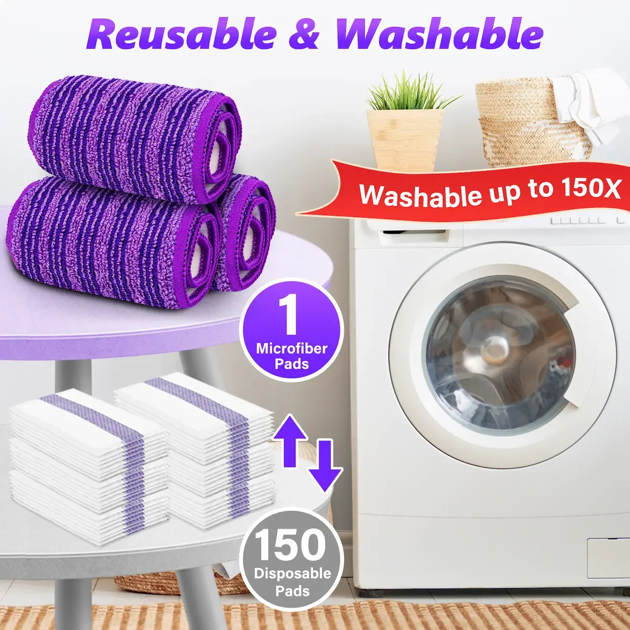 Flat Mops for Hardwood Floors Cleaning: Microfiber Mop with 3 Reusable Washable Mopping Pads for Multi-Surface Floor Laminate Wood Tile Vinyl Wall Wet Dry Dust Mop for Kitchen Bathroom Apartment