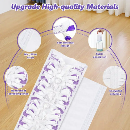 Disposable Mop Pads for Swiffer Powermop: 10 Pcs Wet Dry Pad Refills for Multi-Surface Floor Cleaning - Mopping Replacement for Tile Hardwood - Sweeping Cloths for Home Kichen