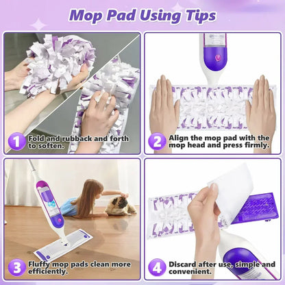 Disposable Mop Pads for Swiffer Powermop: 10 Pcs Wet Dry Pad Refills for Multi-Surface Floor Cleaning - Mopping Replacement for Tile Hardwood - Sweeping Cloths for Home Kichen